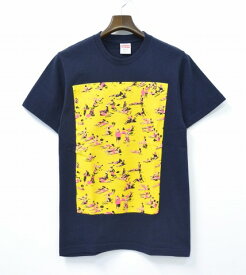 【中古】SUPREME (シュプリーム) Beach Tee ビーチTシャツ NAVY S ネイビー Logo ロゴ