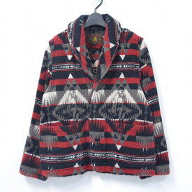 【中古】 HYSTERIC GLAMOUR WOMENS (ヒステリックグラマー ウイメンズ ウーマンズ) SUNSET WOMAN総柄 ショールカラーガウンJK RED柄 S レッド パイル地 今治タオル TOWEL SHAWL COLLAR GOWN JACKET LADY'S レディース NATIVE ネイティブ サンセット TAILORED テーラード