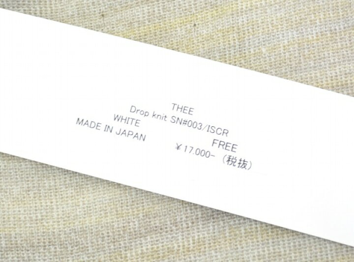 楽天市場】【新品】 THEE (シー) DROP KNIT ドロップニット FREE WHITE 