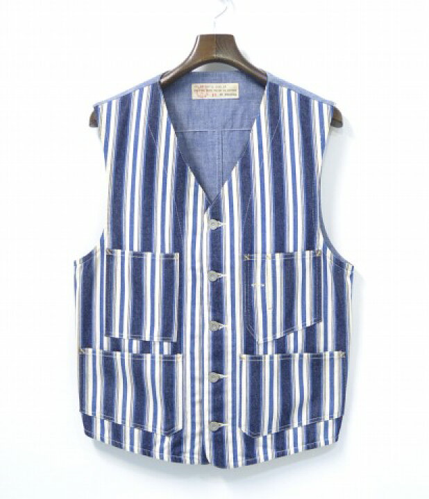 楽天市場】【中古】 BONCOURA (ボンクラ) INDIGO STRIPE VEST 