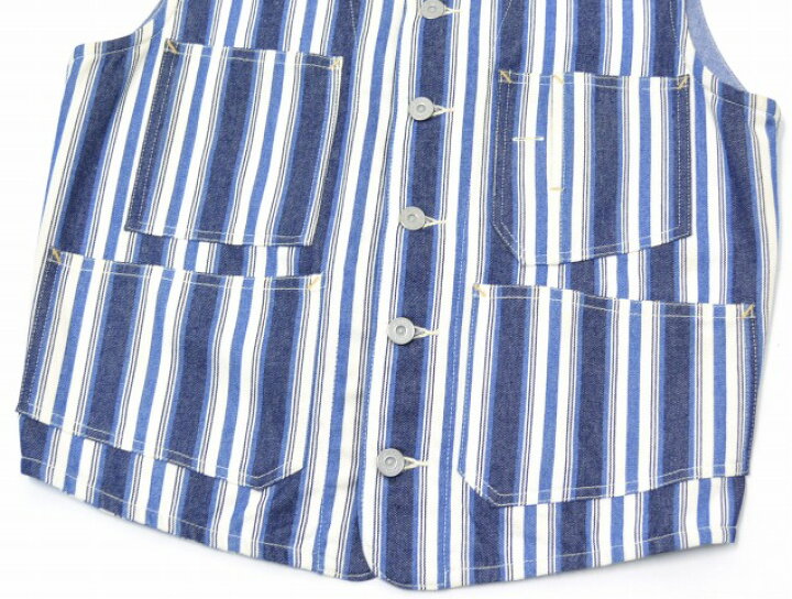 楽天市場】【中古】 BONCOURA (ボンクラ) INDIGO STRIPE VEST 