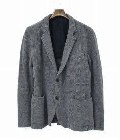 【中古】 BACKBONE (バックボーン) NOTCED LAPEL-2B SWEAT JACKET ノッチドラペル スウェットジャケット M GREY グレー TAILORED テーラード HERRINGBONE ヘリンボーン 2つボタン 二つ釦 NOTCHED