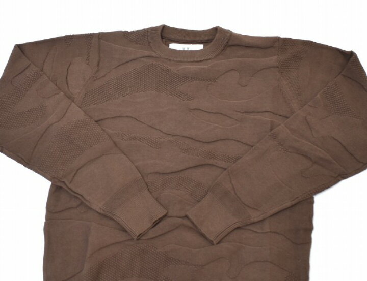 楽天市場】【新品】 HABANOS (ハバノス) CAMO CREW KNIT カモクルー 