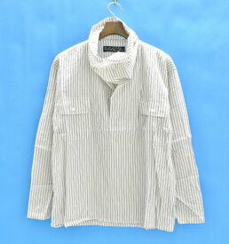 【新品】 HEALTH （ヘルス） NEW NECK SHIRT ニューネック ストライプシャツ WHITE STRIPE S 変形ネックシャツ