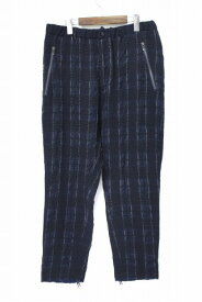 【中古】 bukht (ブフト) EASY PANTS イージーパンツ 2（L） NAVY B-92810 CHECK チェック SABY　スラックス トラウザー