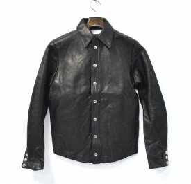 【新品同様】【訳あり】 FAR EASTERN ENTHUSIAST (ファー イースタン エンスージアスト) "THE EASTERN" レザーシャツ S BLACK FE1501-TE F.E.E LEATHER SHIRT JACKET シャツジャケット 【中古】ブルゾン ジャケット アメカジ ライダース