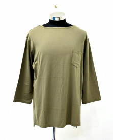 【新品】 juha (ユハ) 7 SLEEVE BASQUE SHIRT 7分袖 バスクカットソー バスクシャツ Tシャツ KHAKI 2