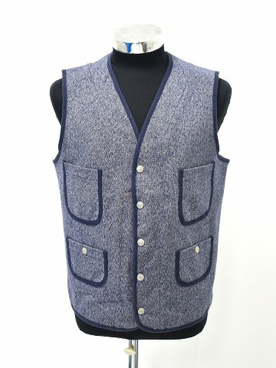 楽天市場】【中古】 BONCOURA (ボンクラ) PIPING VEST BLUE MOCK TWIST 