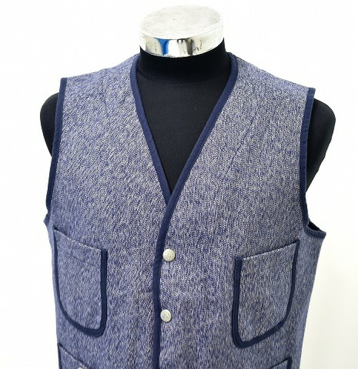 楽天市場】【中古】 BONCOURA (ボンクラ) PIPING VEST BLUE MOCK TWIST 