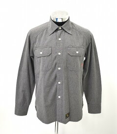 【中古】 WTAPS (ダブルタップス) CELL LS / SHIRT. COTTON. CHAMBRAY コットンシャンブレーワークシャツ 1 GREY WORK 長袖