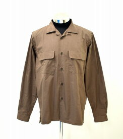 【美中古】 Riprap (リップラップ) SEMI OPEN COLLAR SHIRTS L/S セミオープンカラーシャツ L BROWN RRS0902 長袖 開襟 MADE IN JAPAN 日本製　【中古】