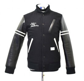 【中古】 BEDWIN & THE HEARTBREAKERS (ベドウィン&ザ・ハートブレイカーズ) AWARD JACKET "JERRY" アワードジャケット スタジャン レザー メルトン ブルゾン BLACK 2 MADE IN JAPAN　ジャンパー