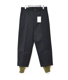 【新品】 MISTERGENTLEMAN (ミスタージェントルマン) RIB LAYERED CHINO PANTS リブレイヤードチノパンツ MGP-TR17 Trousers Slacks トラウザー スラックス ジョガー トラック パンツ BLACK M MADE IN JAPAN Mr.GENTLEMAN