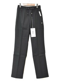 【新品】 NULABEL（ニューレーベル） EASY PANTS イージーパンツ BLACK S TROUSERS トラウザーズ パンツ スラックス PORTVEL (ポートヴェル) MADE IN JAPAN NULABEL CM1YOK42 クリースライン センタープレス ドローコード ロゴパッチ ルーズ ストレートシルエット