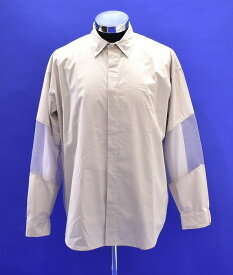 【新品同様】 MISTERGENTLEMAN （ミスタージェントルマン）ORGANZA SWITCHED SHIRT オルガンザ スウィッチド シャツ 長袖 シースルー 切替え シアーシャツ sheer shirt　Mr.GENTLEMAN IVORY L レース【中古】MADE IN JAPAN