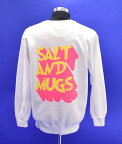 【新品】SALT&MUGS（ソルト アンド マグズ）3D STAMP SWEAT SHIRT スリーディー スタンプ プリント スウェットシャツ PULLOVER プルオーバー スエット トレーナー L/S 長袖 WHITE M ストリート カジュアル キャンプ SALT AND MUGS ソルト&マグズ SURFサーフ LOGO ロゴ