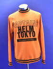 【新品】 CAPTAINS HELM（キャプテンズヘルム）P-LINE FLEECE CREW ピーライン フリース クルーネック TOP トップ SWEAT スウェット トレーナー プルオーバー PULLOVER ブルゾン ORANGE M MADE IN JAPAN POLYESTER LOGO ロゴ アウトドア キャンプ サーフ ストリート スケボー