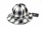 【新品】SEVESKIG (セヴシグ) Military Hat ver. Silk Check ミリタリー ハット シルク チェック Bucket Hat バケット ハット AC-SV-NSA-1016 LOGO ロゴ CAP キャップ BLACK LARGE L MADE IN JAPAN おしゃれ ストリート 帽子 セブシグ OMBRE オンブレ Vintage ヴィンテージ