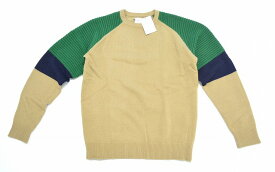 【新品】 Mr.GENTLEMAN （ミスタージェントルマン） ATHLETICS KNIT アスレティックニット 長袖クルーネック セーター BEIGE S　MISTERGENTLEMAN