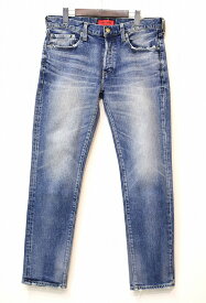 【中古】RED CARD (レッドカード) × SHIPS (シップス) 別注 RHYTHM リズム ストレッチ スリムテーパード デニムパンツ SP71861 Stretch Slim Tapered Denim Pants ジーンズ Jeans W31 INDIGO カイハラ コラボ Vintage Blue ヴィンテージ ブルー 加工 ボトム アメカジ日本製