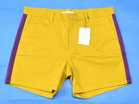 【新品】 MISTERGENTLEMAN (ミスタージェントルマン) SIDE LINE SHORTS サイドラインショーツ ショートパンツ ハーフパンツ 短パン MUSTARD XL　側章 ライン入り　チノパン ベーシック