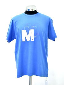 【新品】 M （エム） washed crew neck t-shirts slide M　プリント クルーネックTシャツ 19AW-MST002 半袖 S/S T-SHIRT ロゴ スター TEE WASHED SAX L