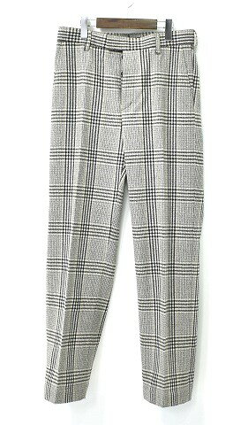 楽天市場 新品 Juha ユハ Straight Trousers Check Trousers ストレートトラウザーズ チェック スラックス Wool Pants パンツ Beige 2 Used Select Shop Greed