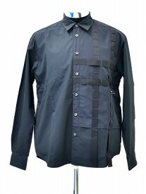 【新品】 PORTVEL (ポートヴェル) PERFORATIONS SHIRT パーフォレーション長袖シャツ デザインシャツ BLACK 2 MADE IN JAPAN　NULABEL（ニューレーベル）
