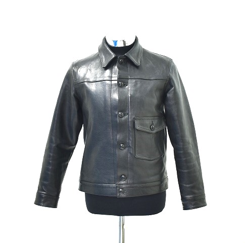 【中古】 FAR EASTERN ENTHUSIAST (ファー イースタン エンスージアスト) Leather Jacket “BUBALUS”  Type 1st レザージャケット タイプ ファースト　ブーバルス　FE1402-JK01 F.E.E　BLACK S | used select  