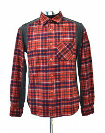 【中古】 ink (インク) Wool Flannel Shirts ウールフランネルシャツ 長袖チェックシャツ 再構築 REMAKE L/S ビンテージ ヴィンテージ MADE IN JAPAN 日本製 RED M PENDLETON