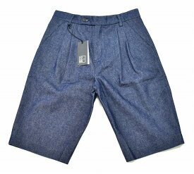 【新品】1205 （Twelve O Five、Twelve Zero Five、ドーディチ・ゼロ・チンクエ イチニーゼロゴー） Denim Classic Pleat Front Short　 Dark Indigo デニムクラシック プリーツ フロント ショーツ 12/05 タック ショートパンツ ハーフパンツ　MADE IN ITALY　XS