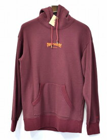 【新品】 Finders Keepers （ファインダーズキーパーズ） FK-EMBROIDERED LOGO HOODY HOODIE BURGUNDY プルオーバーパーカー 刺繍ロゴ ファイヤーロゴ　フレイム FLAME フレーム フーディー　S スウェット