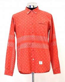 【中古】 BEDWIN & THE HEARTBREAKERS (ベドウィン&ザ・ハートブレイカーズ ) L/S OG BANDANA SHIRT "MONK" 長袖バンダナシャツ 総柄 RED 3 MADE IN JAPAN