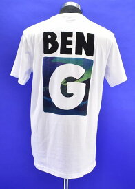 【中古】 BEN-G (ベンジー) AURORA BLOCK T-SHIRT オーロラブロックTシャツ M WHITE LOGO ロゴ プリント 半袖Tee