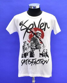 【中古】GRAND TURKEY （グランドターキー）× SMACK ENGINEER （スマックエンジニア） 7th ANNIVERSARY SKULL TEE SEVEN satisfaction 7周年記念 スカルTシャツ プリント クルーネックT-SHIRT カットソー コラボ 限定 WHITE S ROCK ロック パンク バンド