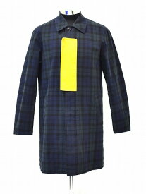 【中古】 MISTERGENTLEMAN （ミスタージェントルマン）ZIP UP PATCHED SOUTIEN COLLAR COAT ジップアップパッチ度 ステンカラーコート BLACKWATCH×MUSTARD L MADE IN JAPAN　Mr.GENTLEMAN　おしゃれ