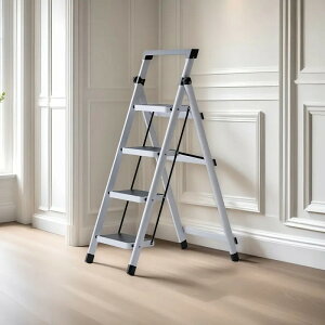 4ステップ折り畳み脚立 室内用脚立 耐荷重200kg 軽量コンパクト設計 室内屋外兼用 洗車 メンテナンス 防滑安全設計 滑り止め スタビライザー 持ち運び便利 収納簡単 多機能作業脚立 コンパク