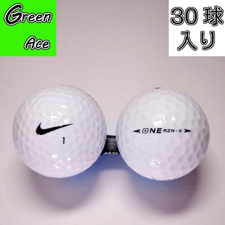 楽天市場 送料無料 ナイキ 色々 混合 30球 白 ロストボール ゴルフボール Green Ace