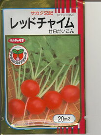 二十日ダイコン　サカタ交配　レッドチャイム　サカタのタネの二十日ダイコンです。