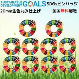 【国連本部公式最新仕様/インボイス制度対応】SDGs バッジ 20mm ミニ 金色丸み仕上げ【10個】 sdgsバッチ ピンバッジ ピンバッチ SDGs 帽子 バッグにも最適 かわいい 企業・会社・団体で急速に採用が始まっています 留め具30個付き