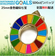 【国連本部公式最新仕様/インボイス制度対応】1個 クリップ式 25mm 金色疑似七宝焼き SDGs バッジ ピンバ…