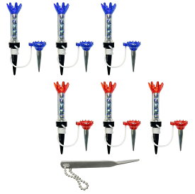 インボイス制度対応 ゴルフ ティー マグネットティー 6本セット グリーンフォーク付き (紛失無し/長持ち) ゴルフティー ロングティー ホルダー ティー 紐付き ゴルフ用品