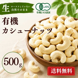 有機 カシューナッツ 無塩 生 500g 有機JAS オーガニック ベトナム産 無添加 無塩 無油 ナッツ 送料無料