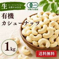 ＼【ポイント10倍】11日9:59まで／有機 カシューナッツ 無塩 生 1kg（500g×2個） 有機JAS認証 オーガニ…