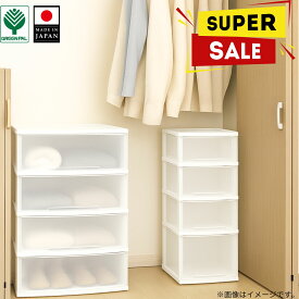 【本日全品P2倍】【ランキング1位受賞】日本製 収納ケース チェスト プラスチック 引き出し キャスター付き｜3段 4段 5段 スリム ワイド 大容量 すりガラス風 透明 衣装ケース 衣類収納 クローゼット 脱衣所 新生活におすすめ 【クリアチェスト】