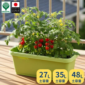 【23日まで限定P2倍】日本製大型プランター 深型 大容量｜家庭菜園 ベランダ菜園に最適 野菜 花 ハーブ栽培 排水穴付き プラスチック製 おしゃれ 植木鉢 園芸 ガーデニング トマト ナス きゅうり グリーンパル 【菜園プランター 520 650 720】