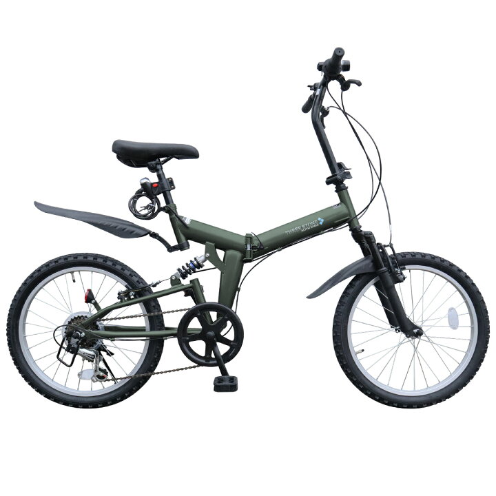 楽天市場】THREE STONE 折りたたみ自転車 20インチ MTBモデル シマノ 6 