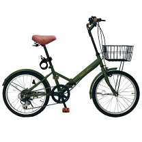 楽天市場】自転車 20インチ（カラーカーキグリーン）（折りたたみ  