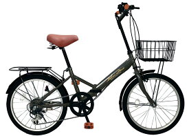 THREE STONE ノーパンクタイヤ 折りたたみ自転車 20インチ 自転車 荷台付き 防災 災害 チューブレス 折り畳み自転車 シマノ 6段ギア カゴ LEDライト ダイヤル錠 通勤 通学 メーカー保証 AJ-08Cnp