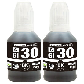 GI-30 (BK) 2本セット キヤノン用 互換インクボトル 丸型 GI-30BK G5030 G6030WH G6030BK G7030 安心一年保証